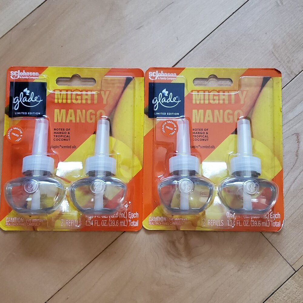 2 Glade Plug In Refills Limited Edition Mighty Mango Tropical Coconut